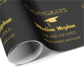 モダン金ゴールドシンプルキャップタイポグラフィグラッドパーティー ラッピングペーパー (ロールコーナー)