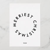 モダン金ゴールドシンプルクリスマス写真新年 箔シーズンカード (裏面)