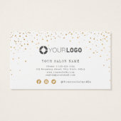 モダン金ゴールドシンプルグリッターロイヤリティカード (裏面)