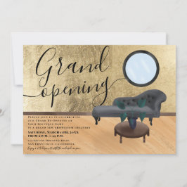 モダン金ゴールドシーン美しいサロングランドオープン 招待状