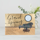 モダン金ゴールドシーン美しいサロングランドオープン 招待状 (スタンド正面)