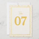 モダン金ゴールドジオメト結婚リフレームのテーブル番号 (正面)