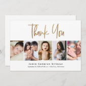 モダン金ゴールドスカスタムクリプトベビー5 サンキューカード (正面/裏面)