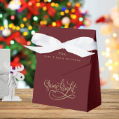 モダン金ゴールドスクリプシンプルトエレガントワインレッド フェイバーボックス