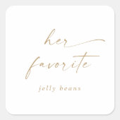 モダン金ゴールドスクリプトのお気に入りの結婚式の引き出物 スクエアシール (正面)