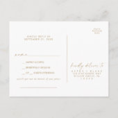 モダン金ゴールドスクリプトの曲要求RSVPポストカード インビテーションポストカード (裏面)