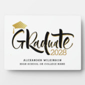 モダン金ゴールドスクリプトの最小卒業式 フォトプラーク (正面)