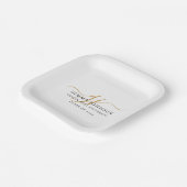 モダン金ゴールドスクリプトの最小卒業式 ペーパープレート (傾斜あり)