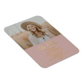 モダン金ゴールドスクリプトグラッドパーティーフォト招待状 マグネット (右側)