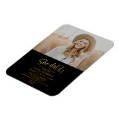 モダン金ゴールドスクリプトグラッドパーティーフォト招待状Ma マグネット (左側)