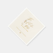 モダン金ゴールドスクリプトタイポグラフィ結婚の スタンダードカクテルナプキン (角)
