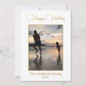 モダン金ゴールドスクリプトハッピーホリデーズグリーティング シーズンカード (正面)