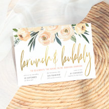 モダン金ゴールドスクリプトブランチ&バブリー赤面花