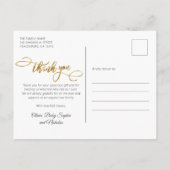 モダン金ゴールドスクリプトベビー写真コラージュ ポストカード (裏面)