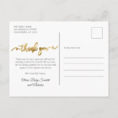 モダン金ゴールドスクリプトベビー写真コラージュ ポストカード (裏面)