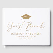 モダン金ゴールドスクリプト写真の卒業 ゲストブック (正面)