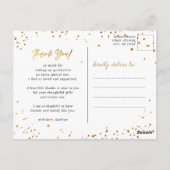 モダン金ゴールドスクリプト写真卒業ありがとう ポストカード (裏面)