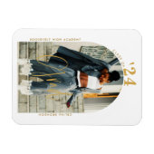 モダン金ゴールドスクリプト写真2024ミニマル卒業 マグネット (横)