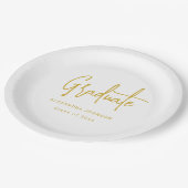モダン金ゴールドスクリプト卒業パーティカスタムー ペーパープレート (アングル)