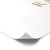 モダン金ゴールドスクリプト卒業パーティー歓迎サイン ポスター (角)