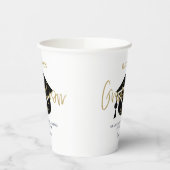 モダン金ゴールドスクリプト卒業パーティー歓迎サイン 紙コップ (左)