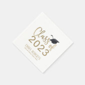 モダン金ゴールドスクリプト卒業パーティー スタンダードカクテルナプキン (角)