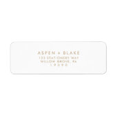 モダン金ゴールドスクリプト差出人住所ラベル ラベル (正面)