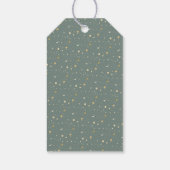 モダン金ゴールドスクリプト水の色クリスマスツリークリーム ギフトタグ (裏面)