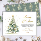 モダン金ゴールドスクリプト水の色クリスマスツリー シーズンカード