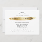 モダン金ゴールドスクリプト空が卒業の限界 招待状 (裏面)