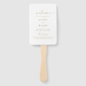 モダン金ゴールドスクリプト結婚式 プログラムハンドファン ハンドファン (正面)