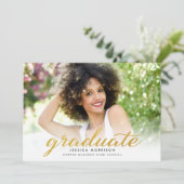 モダン金ゴールドスクリプト2023卒業のお知らせ 招待状 (スタンド正面)