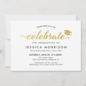 モダン金ゴールドスクリプト2023卒業のお知らせ 招待状 (裏面)