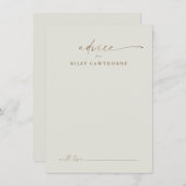 モダン金ゴールドスクリプトBohoの結婚アドバイスカード (正面/裏面)