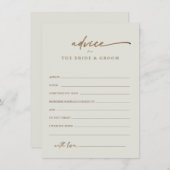 モダン金ゴールドスクリプトBohoの結婚アドバイスカード (正面/裏面)