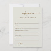 モダン金ゴールドスクリプトBohoの結婚アドバイスカード (正面)