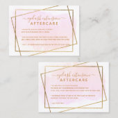 モダン金ゴールドスクリプトpinkまつ毛アフターケア 名刺 (正面/裏面)