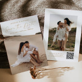 モダン金ゴールドスクリプトQRコード2写真 セーブザデート