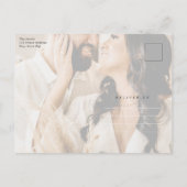 モダン金ゴールドスクリプ結婚ト写真コラージュ ポストカード (裏面)