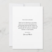 モダン金ゴールドスクリプ結婚ト写真 サンキューカード (裏面)