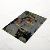 モダン金ゴールドスクリプ結婚ト2枚の写真 箔招待状 (回転した状態)