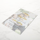 モダン金ゴールドスクリプ結婚ト2枚の写真 箔招待状 (回転した状態)