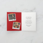 モダン金ゴールドスケッチ卒業キャップ写真卒業 サンキューカード (内部)