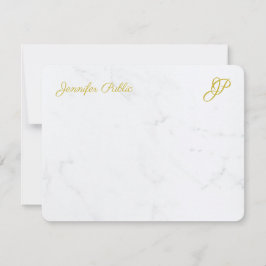 モダン金ゴールドスシンプルクリプトひな形 ノートカード