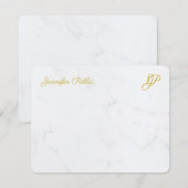 モダン金ゴールドスシンプルクリプトひな形 ノートカード (正面/裏面)