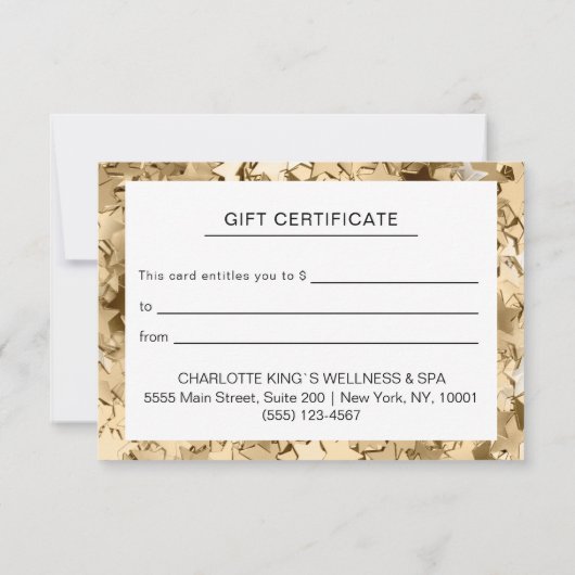 モダン金ゴールドスターのギフト券 (裏面)