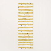 モダン金ゴールドストライプのとブラックドットモノグラム ヨガマット (裏面)