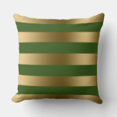 モダン金ゴールドストライプの背景（緑） クッション (正面)