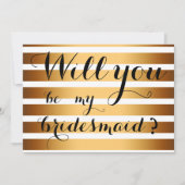 モダン金ゴールドストライプは僕の花嫁になる 招待状 (正面)