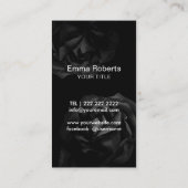 モダン金ゴールドストライプクラウンロゴブラックフローラ 名刺 (裏面)